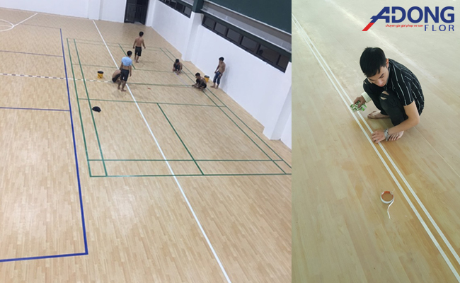 thi công sàn vinyl thể thao