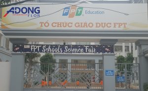 Thi công sàn vinyl thể thao cho nhà đa năng Trường FPT Hà Nội